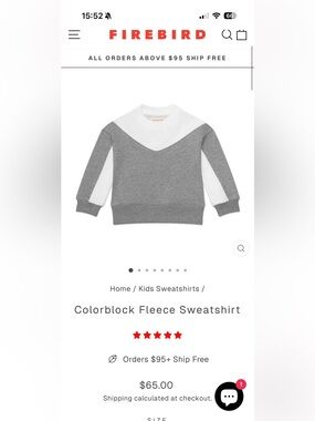 Kids Colorblock Crewneck Sweatshirt - Grey & White